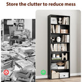 FACBOTALL 82" Tall Bookshelf, 7-Tier Open Shelves Bookcase, Freestanding Display Storage Shelves, Tall Bookcase Home Decor Furniture for Home Office, Living Room, Bedroom, Black FACBOTALL