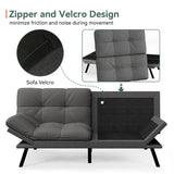 Opoiar Convertible Futon Sofa Bed,71" Memory Foam Futon Couch,Detachable Cushion,Adjustable Backrest & Armrest,Linen Modern Loveseat Sleeper Recliner for Living Room,Office,Apartment,Light Grey Opoiar