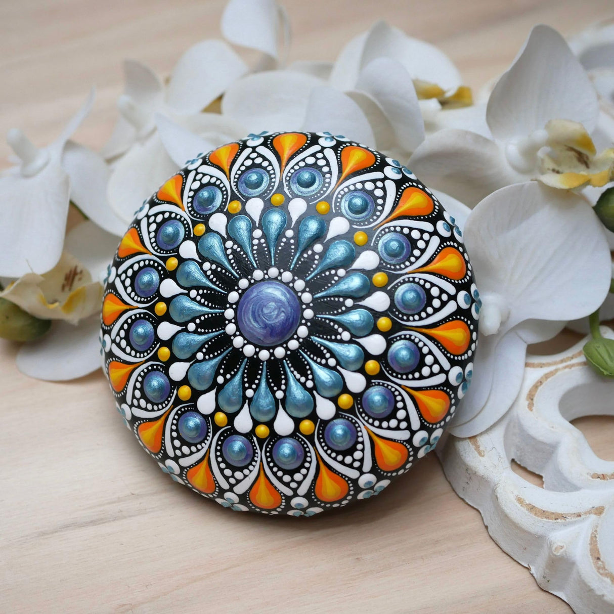 Silicone Mold for Making Stones with Dome Template - Design #3 by Happy Dotting Company - Round and Smooth for Dotting Rocks and Mandala Art DIY Crafts Painting Drawing - Gypsum and Cement Casting Happy Dotting Company