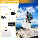 Kasunpul 34" Folding Table, Portable Square Folding Card Table with Collapsible Legs & Carrying Handle, Plastic Tables for Camping,Picnic, Office, Party, White Kasunpul