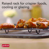 GoodCook 15” x 10.5” Nonstick Carbon Steel Baking Pan & Raised Wire Rack – Pizza Crisper, Crispy Bacon, Multipurpose Cooking Sheet Pan, Cooling Rack, Kitchen Cookware Set, Dishwasher Safe GoodCook