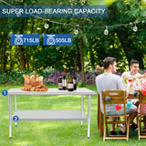 HARDURA Stainless Steel Table 30X72 Inches with Undershelf and Galvanized Legs NSF Heavy Duty Commercial Metel Table for Food Prep HARDURA Restaurant Equipment