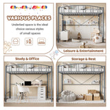 GarveeHome Loft Bed Twin Size, Heavy Duty Metal Loft Bed Frame with Arched Guardrail and Safety Ladder, Space-Saving, No Box Spring Needed, Matte Gray GarveeHome