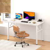 DlandHome 47 inches Folding Table Computer Desk Portable Table Activity Table Conference Table Home Office Desk, Fully Assembled White DND-ND5-120WW DlandHome
