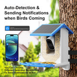 Smart Bird Feeder with Camera - Solar Powered Wireless Video Bird Cam Live 4MP 2.5K Full HD Two-Way Audio APP Control Instant Notification AI TREEBIRDY