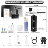 AKALLIBRE Airbrush Kit with Compressor, 48PSI High-Pressure Non-Clogging Airbrush Gun with 0.2/0.3/0.5mm Nozzles, Portable Airbrush for Nails Art, Cake Decoration, Painting etc. AKALLIBRE