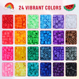 QUEFE 5200pcs Fuse Beads Kit for Boys and Girls, 24 Colors 5mm Melting Beads Set Including Pegboards, Ironing Paper, Tweezers, Colorful Hooks for Birthday and Christmas Gift QUEFE