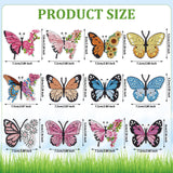BBTO 12 Pcs Butterfly Diamond Painting Keychains Kit DIY 5D Diamond Art Key Rings Hanging Butterfly Diamond Painting Ornaments Butterflies Diamond Pendants for Spring Summer Beginner Adult Craft BBTO
