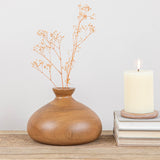 Creative Co-Op Decorative Paulownia Wood Vase, Walnut Finish Creative Co-Op