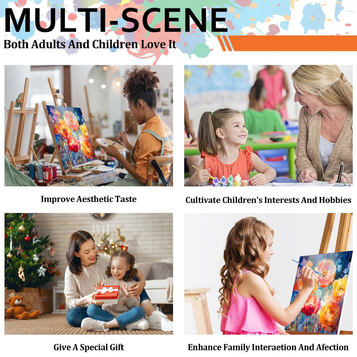 WEMEON Framed Paint by Number Kit for Adults-Easy Paint by Numbers Kit for Adults Beginner, Simple Paint by Numbers Flower for Gift Home Wall Decor (10x10Inch) WEMEON