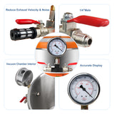 BACOENG 5 Gallon Tempered Glass Lid Stainless Steel Vacuum Chamber Perfect for Stabilizing Wood, Degassing Silicones, Epoxies and Essential Oils. BACOENG