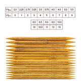 RELIAN Double Pointed , 75 Pcs Bamboo Knitting Needles Set, 15 Sizes from 2.0mm-10.0mm(8 Inches Length)+ 4Pcs Knitting Needles Point Protectors RELIAN