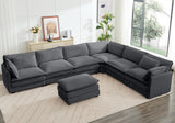 ROWHY 150'' Modular Sectional Sofa Cloud Couch, Corner Sofa Big Comfy Corduroy Oversized L Shaped Couch with 4 Pillows, Chaise, Ottoman, Deep Seat Couches for Living Room Office, Dark Grey ROWHY