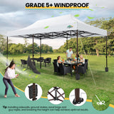COBIZI 10x20 Pop up Canopy Without Sidewall Heavy Duty Commercial Outdoor Gazebo Easy Up Wedding Party Tents for Parties with Roller Bag, All Season Wind & Waterproof UPF50+(Upgrade Hexagonal Tube) COBIZI