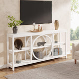Tribesigns 70.9 inch Sofa Console Table, Modern Extra Long Entryway Tables with 3 Tier Storage Shelves Metal Frame for Foyer Hallway Living Room Behind Couch, Pure White Tribesigns