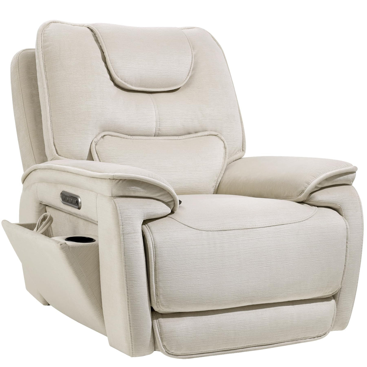 EONIX Triple Motor Lay Flat Zero Gravity Power Recliner Chair with Heat and Massage, Independent Adjustable Backrest Footrest Headrest, 400lbs Heavy Duty Medium Size, Stylish Chenille, Cream White EONIX