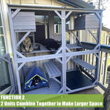 GUTINNEEN Cat House Mobile Catio for Outdoor Enclosure with Waterproof Roof Feral Cat Cage On Wheels,Bird Cage with Upgraded Resting Box,70.9" GUTINNEEN