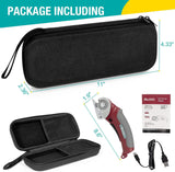 VLOXO Cordless Electric Scissors, Rotary Cutter for Fabric with Safety Lock, 4.2V Cardboard Cutter Multi-Cutting Tools, Rechargeable Powerful Fabric Cutter for Carpet Leather Felt with Storage Box VLOXO