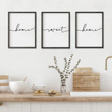 Heiple Set of 3 Framed Farmhouse Home Sweet Home Sign 11’’x14’’ Above Bed Wall Decor for Bedroom Decor and Living Room Wall Art Wood Signs (Black, 11''x14) Heiple