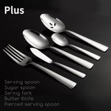 45-Piece Silverware Set Flatware Cutlery Set Service for 8, Durable Stainless Steel Tableware in Ergonomic Design Size and Weight, Kitchen Utensil Sets with Steak Knives, Rust-proof, Dishwasher Safe Brightown