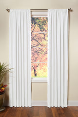 COTTON CRAFT White Curtain Window Panel Drapes - Set of 2 - Thick Cotton Duck Fabric Reverse Tab Top Window Treatment - Bonus Tie Backs - Clean Crisp Elegant Look - Bedroom Living Room - 50 W x 108 L COTTON CRAFT