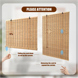 CSBWDLT Bamboo Blinds Roman Bamboo Curtains Roller Shades for Interior Windows,Roll Up Blinds Indoor Outdoor Patio 36" W x 72" H CSBWDLT