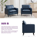 TYBOATLE Accent Chairs Set of 2, Faux Leather Chairs, Mid Century Modern Comfy Living Room Chairs, Cozy Office Reading Chair, Reception Armchairs for Office, Bedroom, Waiting Room (Blue) (1) TYBOATLE