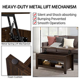 Yaheetech Lift Top Coffee Table with Hidden Storage Compartment & Seperated Lower Shelf, Lift Up Coffee Table, Rising Tabletop Dining Table for Living Room, 41in L, Espresso Yaheetech