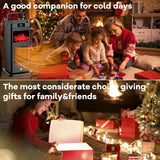 Space Heater with Infrared Sensor,Fireplace Flame Effect,1500W Oscillating Electric Ceramic Room Heater,Mini Fast Heating for Indoor Use,Bedroom,Office Room,Desk,Garage Verminget