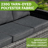 Suvivityse 6 Pieces Patio Furniture Set Sectional Rattan Wicker Outdoor Conversations Sets with Table and Ottomans for Garden, Poolside, Backyard (Grey) Suvivityse