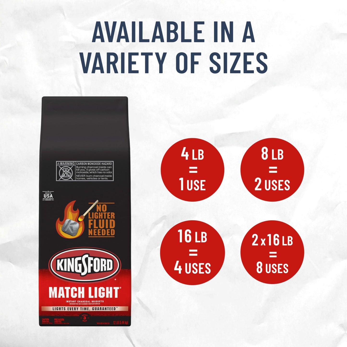 Kingsford Match Light Instant Charcoal Briquettes, BBQ Charcoal for Grilling, 8 Pounds, Packaging May Vary