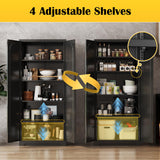 SteeLoong Metal Kitchen Storage Cabinet,71”Pantry Cabinet with Doors and 4 Adjustable Shelves,Tall Black Cabinet for Pantry, Laundry Room,Living Room,Dinning Room SteeLoong