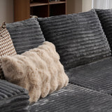 ovios 104" Cloud Sectional Couch with L-Shape Chaise,Modern Modular Sofa with Deep Seat, Upholstered Couches for Living Room Bedroom,No Assembly Required, Grey (Plush Corduroy Fabric) ovios