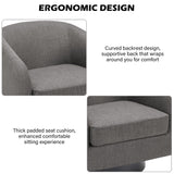 Swivel Barrel Accent Chair, Modern Round Linen Arm Chair for Living Room, Bedroom, Comfy Club Reading Chairs for Adults（Linen Fabric, Grey, Set of 2 DREAMSIDEA