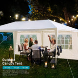 10'x20' Outdoor Party Tent, Large Tents for Parties, Wedding, Birthday, White Canopy Tent with 4 Removable Sidewalls & Transparent Windows, Outside Gazebo Event Tent for Backyard, Patio and Garden BNSPLY