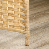 HOMCOM 3 Panel Room Divider, 6' Tall Folding Privacy Screen, Hand-Woven Freestanding Wall Partition for Home Office, Bedroom, Nature Wood HOMCOM