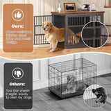 VOPEAK Dog Crate Furniture, Chew Resistant Large Dog Crate for Medium Large Dogs, Heavy Duty XL Dog Crates Dog Kennel Cage Indoor with Double Doors, Wooden End Table for Bedroom Living Room, Black VOPEAK