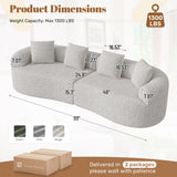 110" Modular Sectional Sofa for Living Room,4 Seater Cloud Couch with 4 Pillows - Boneless Curved Sofa Couch, No Assembly Required,1 Beige Luxanimarion