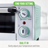 GreenLife Countertop Toaster Oven Air Fryer Stainless Steel, Healthy Ceramic Nonstick, PFAS and PFOA-Free, Tray & Basket, Bake, Broil, Reheat, Adjustable Temp & Time Control, Auto Shutoff, Turquoise GreenLife