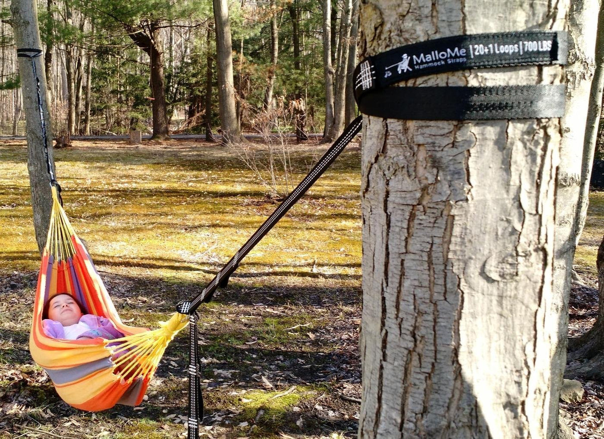 MalloMe XL Hammock Straps for Trees - Hammock Tree Straps Set 2000+ LBS Heavy Duty 40 Loops & 100% No Stretch Suspension System Kit - Camping Hammocks Accessories | 2 Carabiners | 12 Feet Black MalloMe