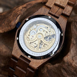 BOBO BIRD Mens Wood Watches Skeleton Mechanical Wooden Watch Lightweight Luxury Wristwatches with Natural Wood Band of Limited Edition Collection for Men (red) BOBO BIRD