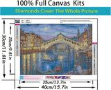 CHWGLFGG 5D Diamond Art Kits for Adults Beginners, Landscape Venice Canal Grande Diamond Painting Kits, DIY Full Round Drill Paint by Diamonds Dot Gem Art for Adults, Home Wall Decor 12x16 Inch CHWGLFGG