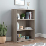 Sauder Beginnings 3-Shelf Bookcase in Silver Sycamore Finish Sauder