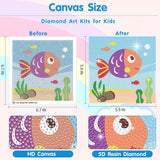 DIYGEMDOT 6 Pack Diamond Art Kits for Kids, Cute Animals Diamond Painting for Beginners, DIY 5D Gem Art for Girls & Boys Ages 6-8-10-12, Children's Christmas Gifts (6x6 inches) DIYGEMDOT