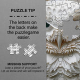 Owl Puzzles Paper-Cut Art Puzzle 1000 Piece for Adults, White Bird Jigsaw Puzzle Animal Forest, Impossible Difficult Hard Puzzle as Family Game BBOLDIN