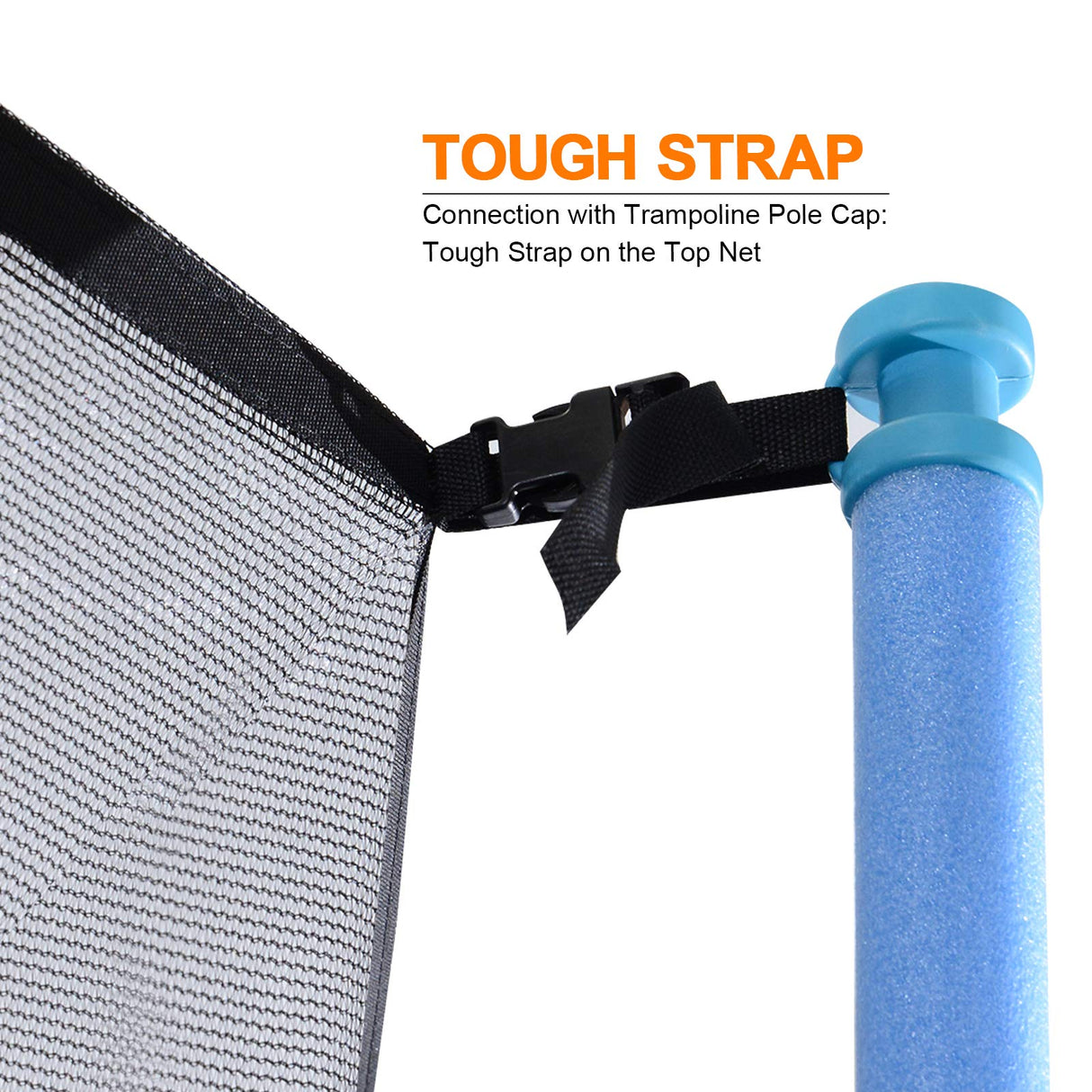 Exacme Enclosure Set Inner Safety Net with 12 Poles for 16 Foot C-Series Trampoline Exacme