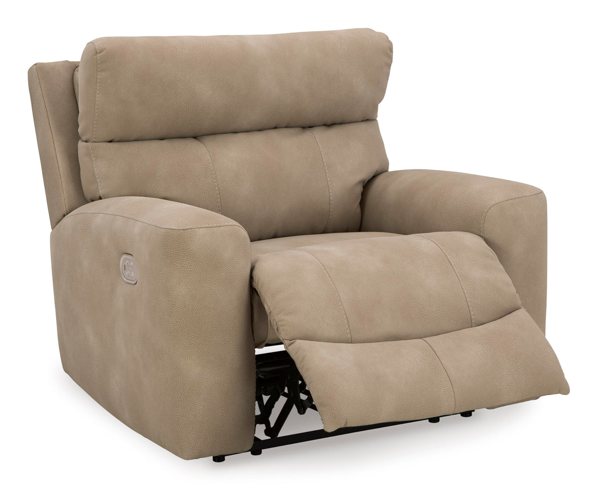 Signature Design by Ashley Next-Gen DuraPella Contemporary Faux Leather Wall Hugger Power Recliner with Adjustable Headrest and USB Ports, Light Brown Signature Design by Ashley