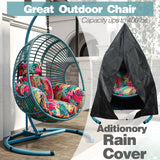CHINNLUU Oversized Hanging Egg Chair Outdoor Wicker Swing Chair with Stand Rain Cover UV Resistant Cushion 400lbs Capacity for Patio, Garden and Balcony CHINNLUU