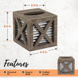 Autumn Alley Barn Door Rustic Square Farmhouse Tissue Box Cover, Farmhouse Bathroom Accessories, Rustic Bathroom Décor Tissue Holder, Wood Tissue Box Cover with Galvanized Decor Autumn Alley