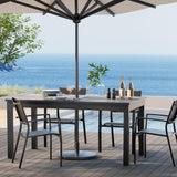 May in Color 92” Dining Room Table for 4-10 People, Large Extendable Dining Table, Rectangular Aluminum Kitchen Table for Living Room, Office Area, Grey May in Color